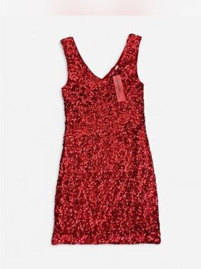 Y2k red sequin mini party glam dress by Starbox